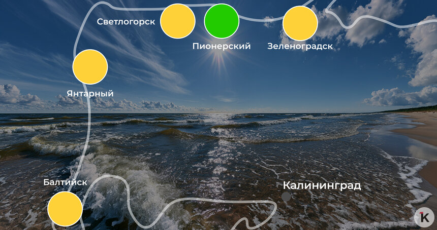Море стало тёплым, как озеро: погода на калининградском побережье 17 июля   - Новости Калининграда | Иллюстрация: Алиса Игонина / «Клопс»