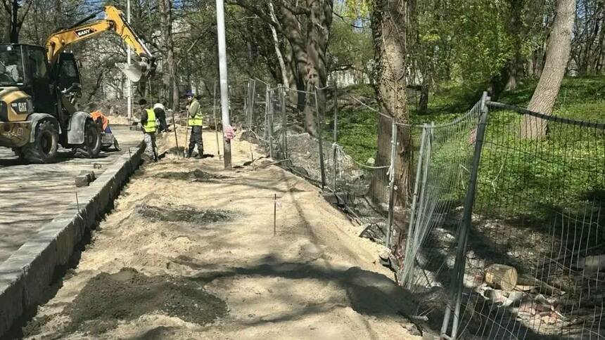 В Калининграде строительная техника повредила фундамент и деревья в ландшафтном парке на Галицкого  - Новости Калининграда | Фото: пресс-служба минприроды Калининградской области
