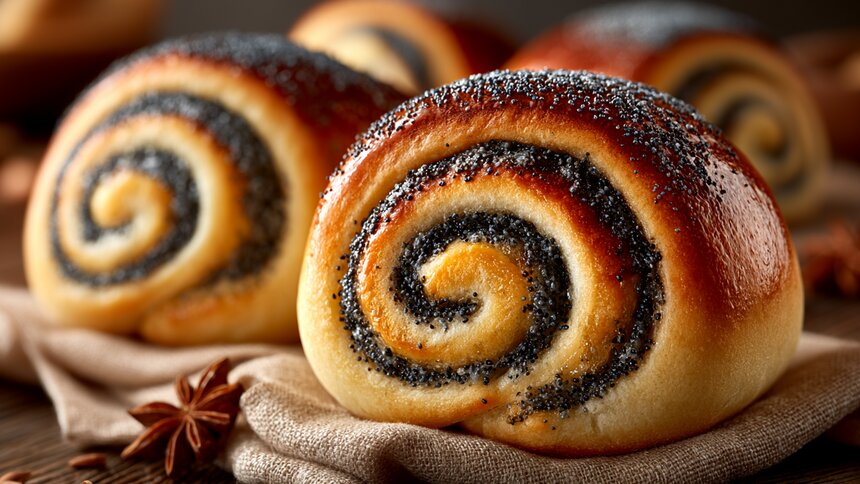 Запах, вызывающий слезу ностальгии: как испечь целый противень пышных булочек с маком на всю семью  - Новости Калининграда | Иллюстрация: Алиса Игонина / «Клопс»