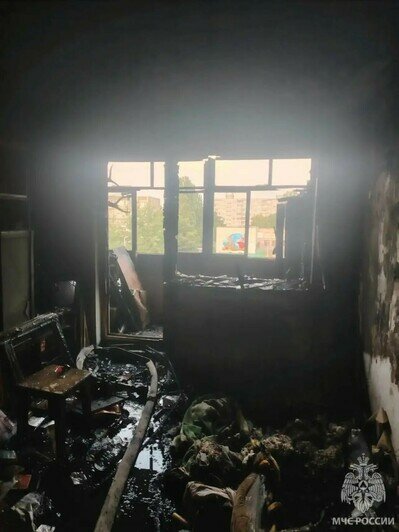Пожарные спасли кота, собаку и троих подростков: на окраине Калининграда загорелась многоэтажка - Новости Калининграда | Фото: пресс-служба МЧС по Калининградской области