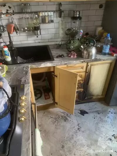 В Калининграде пенсионерка получила ожоги из-за загоревшейся кухни   - Новости Калининграда | Фото: ГУ МЧС по Калининградской области