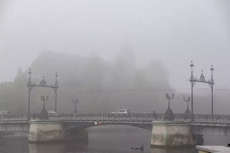 Деревянный мост в тумане | А.Подгорчук