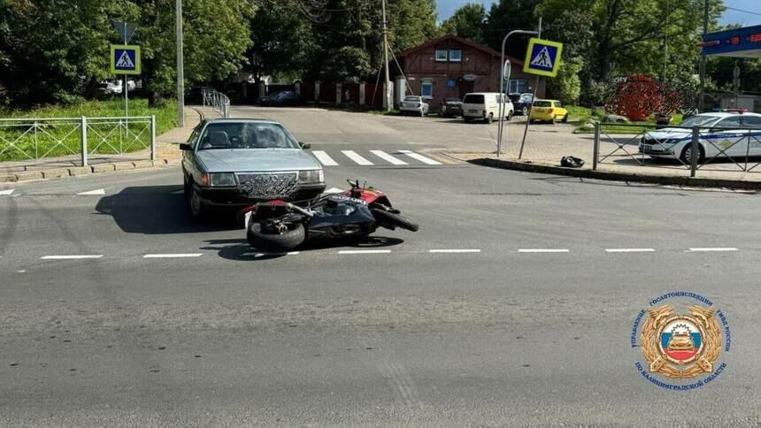 В Московском районе мотоциклист оказался под колёсами Audi - Новости Калининграда | Фото: Госавтоинспекция Калининградской области