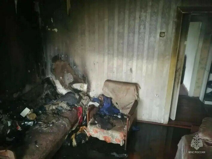 В Зеленоградском районе при тушении пожара спасатели обнаружили погибшего мужчину - Новости Калининграда | Фото: пресс-служба МЧС по Калининградской области