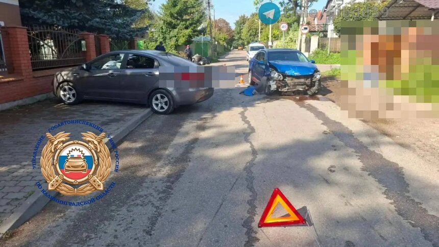 На Осетинской столкнулись две легковушки Kia, пассажирка одной из них получила травмы  - Новости Калининграда | Фото: ГАИ Калининградской области 