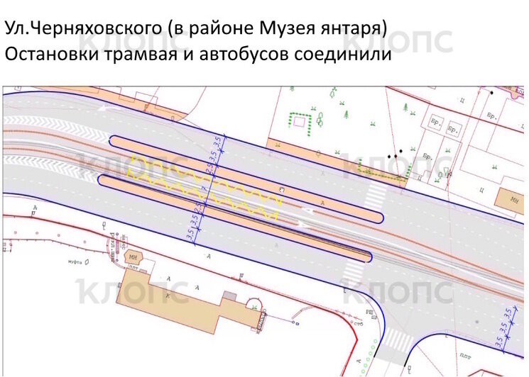 В Калининграде предложили ещё один вариант изменения Черняховского ради развития трамвая (схемы) - Новости Калининграда | Фото: «Клопс»