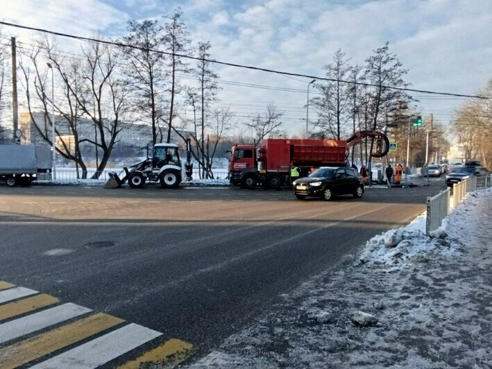 Стали известны причина провала на Батальной в Калининграде и сроки ремонта (фото)  - Новости Калининграда | Фото: областной «Водоканал»