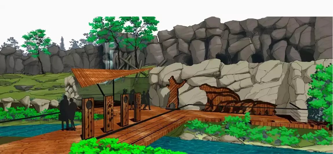 Визуализация нового вольера для медведей | Фото: Калининградский зоопарк