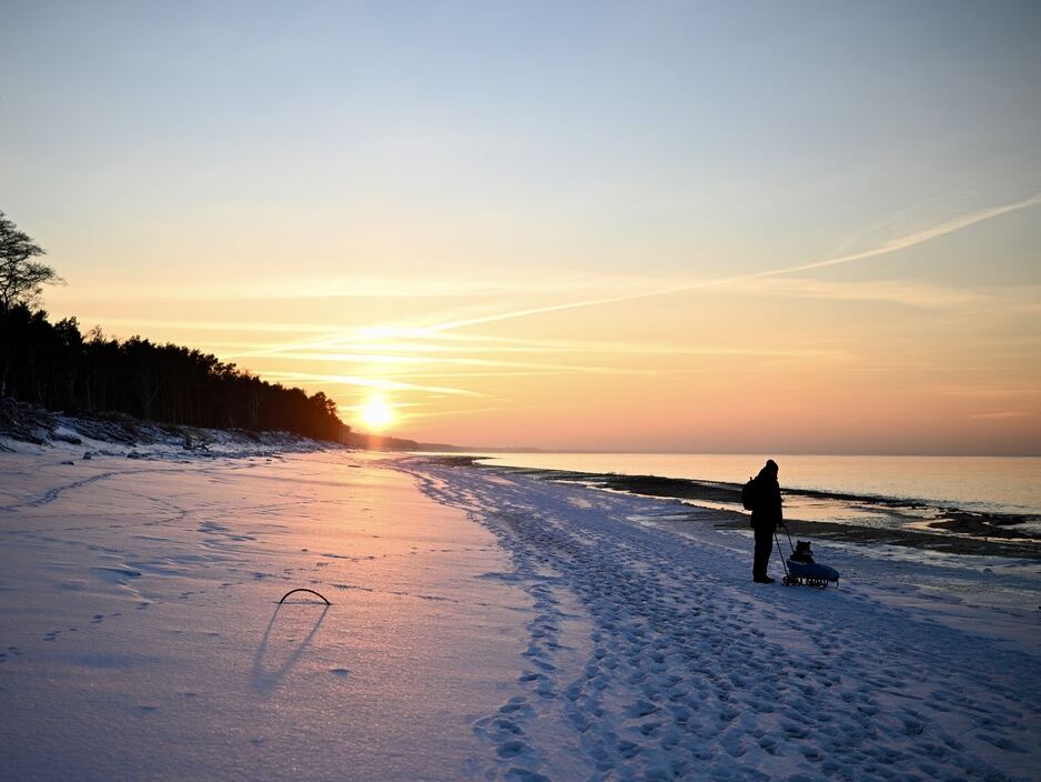Январский закат на Куршской косе