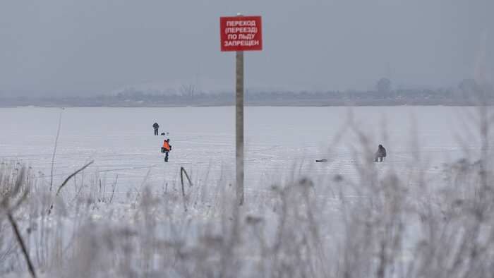 Безопасные 15 сантиметров: как в Калининграде следят за толщиной льда (фоторепортаж)  - Новости Калининграда | Фото: Александр Подгорчук / «Клопс»