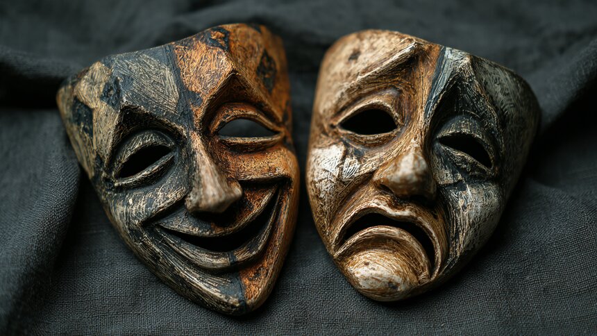 Английский юмор, русская драма и ещё 7 причин пойти в калининградский драмтеатр в январе - Новости Калининграда | Иллюстрация: Алиса Игонина / Midjourney 