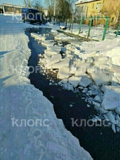 В посёлке под Зеленоградском из-за утечки воды появился стихийный каток, которому местные не обрадовались (фото) - Новости Калининграда | Фото: очевидцы