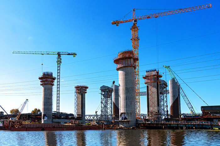 Разводной автодорожный мост через Преголю строят длиной 386,7 метра  | Фото: пресс-служба правительства Калининградской области