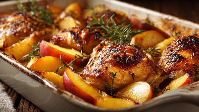 Персиковый рай: 5 рецептов, которые раскроют вкус лета - Новости Калининграда | Иллюстрация: Алиса Игонина / Midjourney