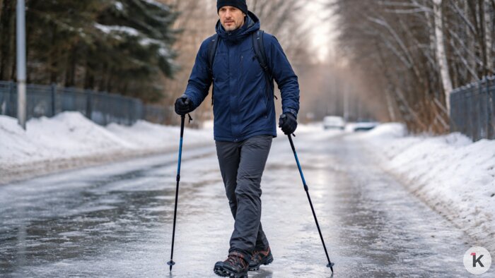 Готовь ледоступы летом: зимой купить их быстро и без доставки в Калининграде не так просто   - Новости Калининграда | Иллюстрация: Алиса Игонина / «Клопс» / Midjourney