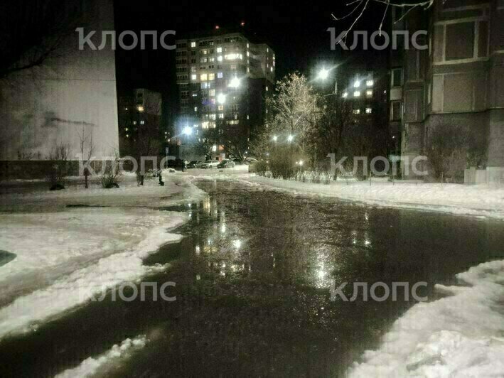 Тёпленькая ещё не пошла: очередной калининградский двор наполнился водой - Новости Калининграда | Фото очевидцев