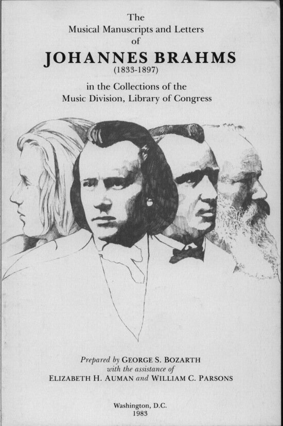 Обложка собрания писем и музыкальных рукописей Иоганнеса Брамса. Д.С. Бозарт, Библиотека Конгресса