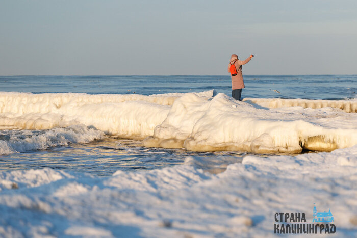 Балтика стала Арктикой: необычные кадры из Зеленоградска