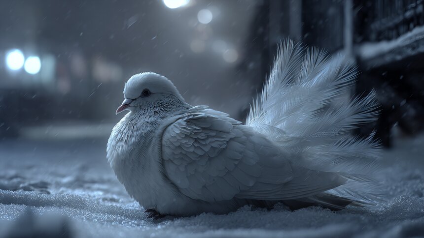 В Калининграде нашли замёрзших декоративных голубей, которых чуть не заклевали вороны (видео) - Новости Калининграда | Иллюстрация: «Клопс»