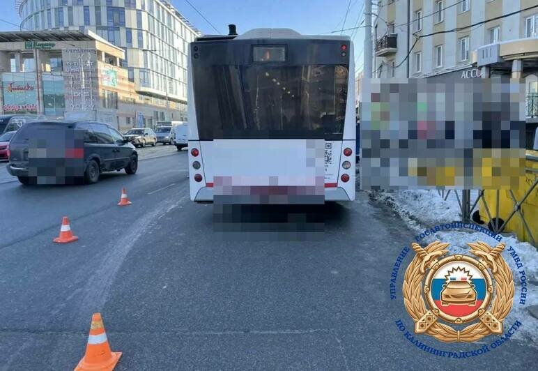Пострадали водитель и 4 пассажира: подробности аварии на Черняховского, где автобус влетел в столб - Новости Калининграда | Фото: пресс-служба регионального УМВД