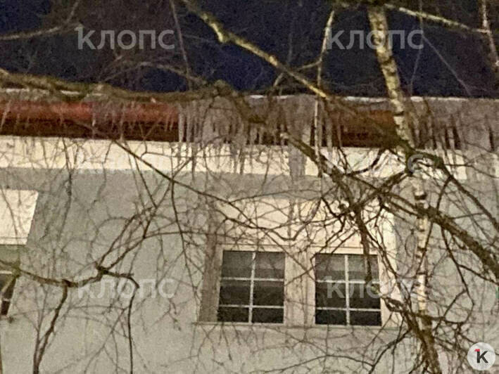 В Калининграде на Коммунальной из-за наледи рухнул козырёк над входом в аптеку (фото, видео) - Новости Калининграда | Фото: очевидец