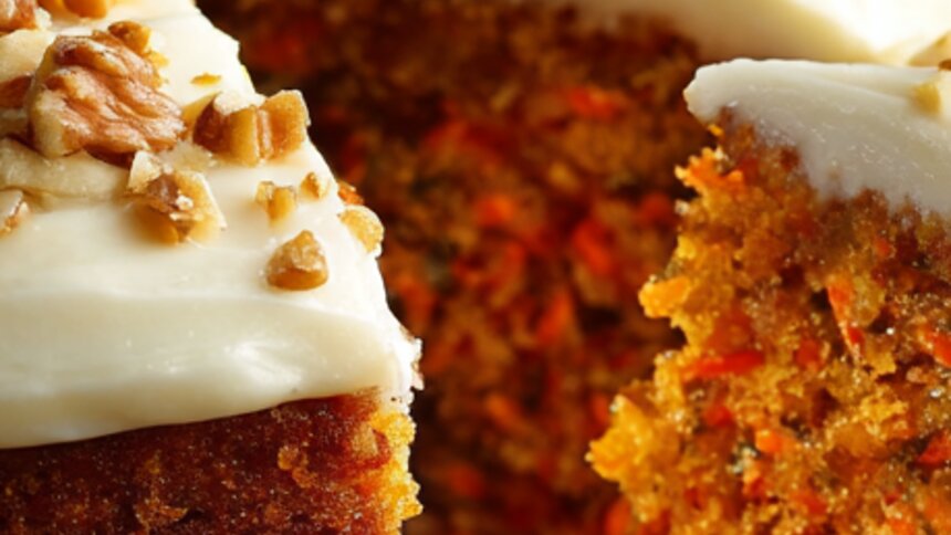 Влажный, ароматный, с хрустящими орешками: рецепт идеального морковного пирога - Новости Калининграда | Иллюстрация: Ксения Александрова / Midjourney