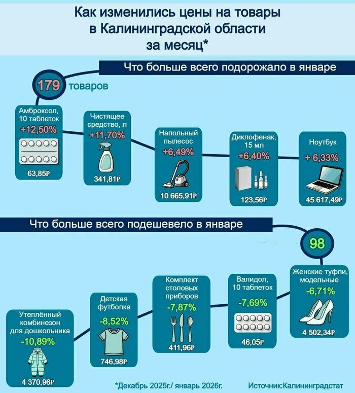 Кашель бьет по бюджету: амброксол стал самым подорожавшим товаром в Калининградской области | Инфографика: Артем Пахоменко
