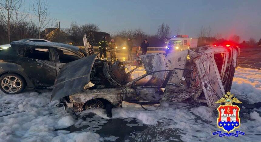 В полиции рассказали подробности аварии под Калининградом, где в загоревшемся авто погиб мужчина - Новости Калининграда | Фото: канал пресс-службы УМВД Калининградской области / Телеграм