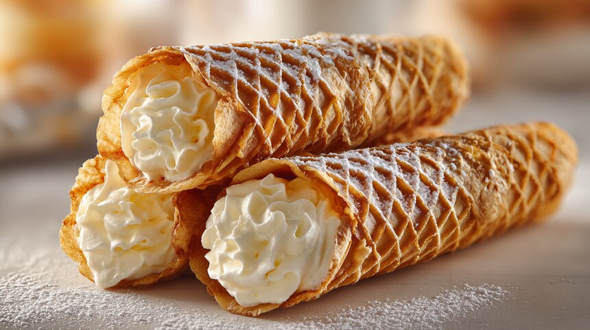 Крумкаке с нежным кремом: как приготовить хрустящие норвежские вафельные трубочки дома - Новости Калининграда | Иллюстрация: Ксения Александрова / «Клопс»