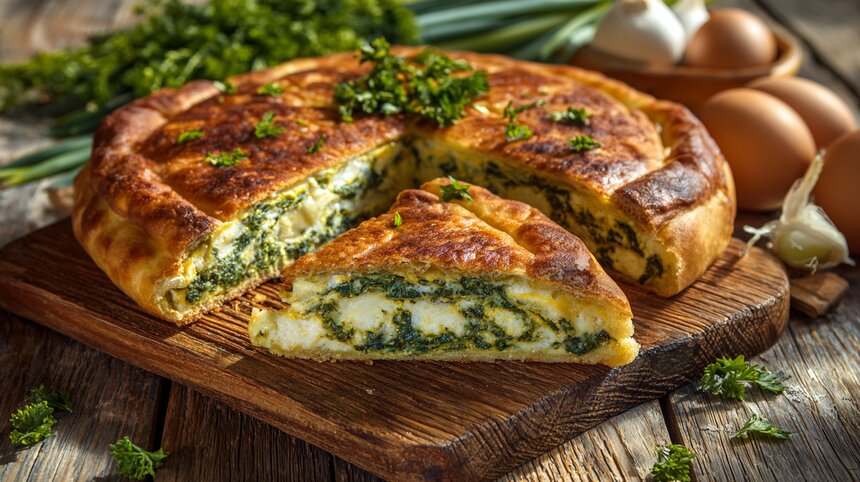 В ожидании королевы весенних прилавков: печём осетинский пирог с черемшой по простому рецепту - Новости Калининграда | Иллюстрация: Алиса Игонина / «Клопс»