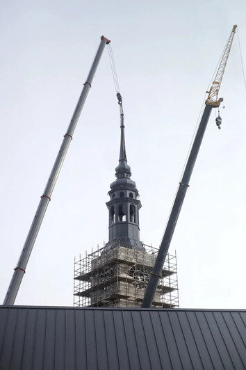 В Калининграде на башню нового корпуса кампуса «Кантиана» установили шпиль (фото) - Новости Калининграда | Фото: сайт БФУ им. И. Канта