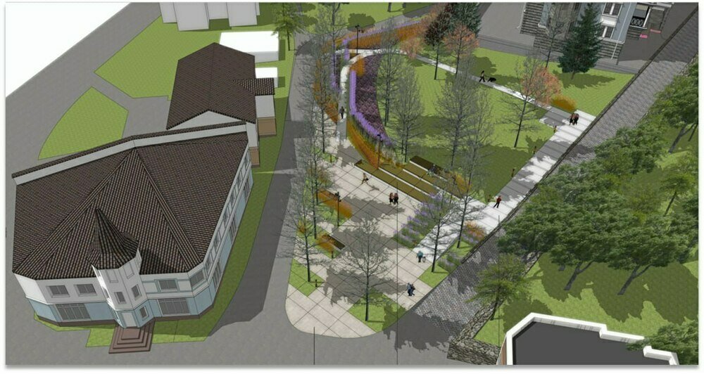 В центре Светлогорска появится сквер с японскими деревьями и европейской эстетикой (эскизы) - Новости Калининграда | Эскизы: администрация Светлогорского городского округа