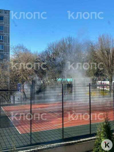 Всё заволокло паром: на территории лицея №23 в Калининграде прорвало трубу (видео) - Новости Калининграда | Фото: очевидец