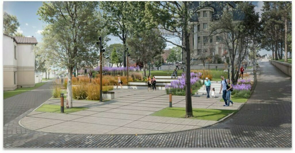 В центре Светлогорска появится сквер с японскими деревьями и европейской эстетикой (эскизы) - Новости Калининграда | Эскизы: администрация Светлогорского городского округа