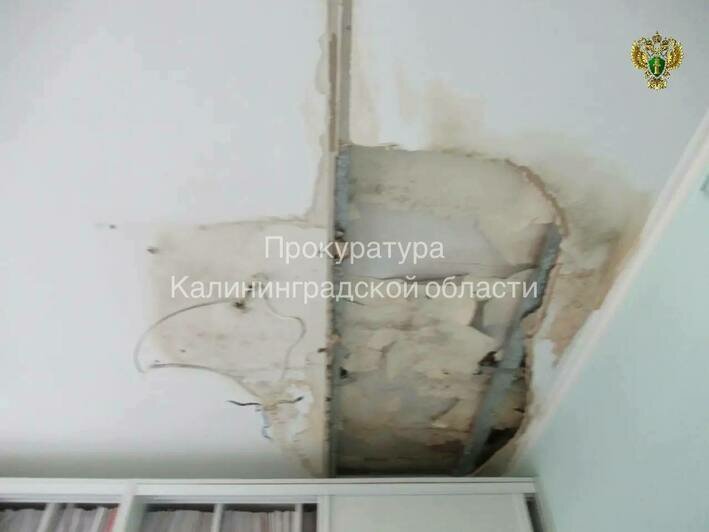В Гурьевске из-за протекающей крыши затопило поликлинику ЦРБ - Новости Калининграда | Фото: пресс-служба прокуратуры Калининградской области