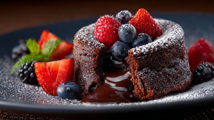 Все гости обзавидуются и будут умолять поделиться рецептом: рассказываем, как испечь шоколадный фондан с жидким центром   - Новости Калининграда | Иллюстрация: Ксения Александрова / «Клопс»