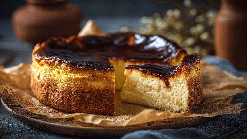 Карамельная корочка и нежнейшая сердцевина: кулинары поделились простым рецептом чизкейка Сан-Себастьян   - Новости Калининграда | Иллюстрация: Ксения Александрова / Midjourney
