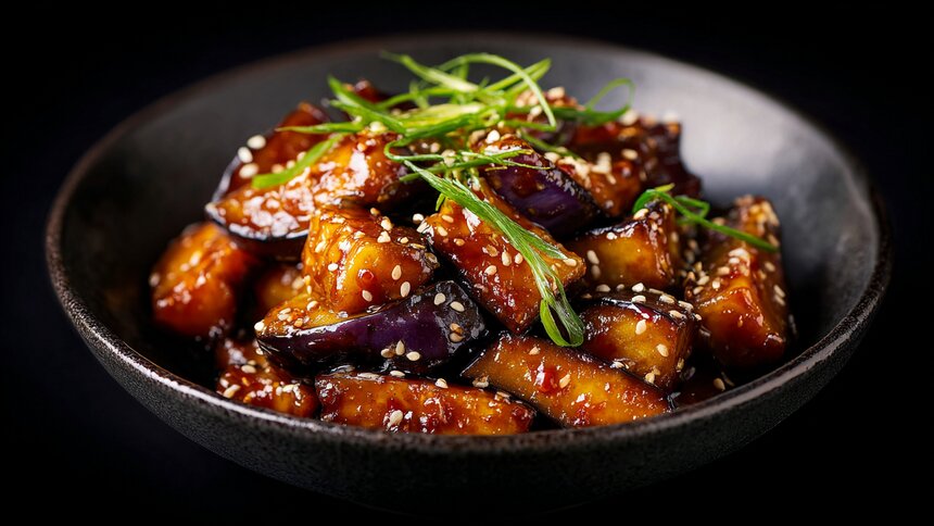 Простая закуска с пикантной ноткой: как приготовить хрустящие баклажаны в кисло-сладком соусе   - Новости Калининграда | Иллюстрация: Ксения Александрова / «Клопс»