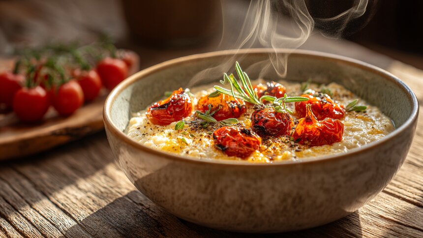 Завтрак, который разделит жизнь на до и после: рецепт сытной томатной овсянки  - Новости Калининграда | Иллюстрация: Ксения Александрова / «Клопс»