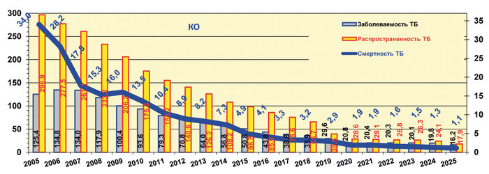 Заболеваемость в Калининградской области продолжает снижаться, и ситуация в регионе сейчас удовлетворительная. | Инфографика: противотуберкулёзный диспансер Калининградской области