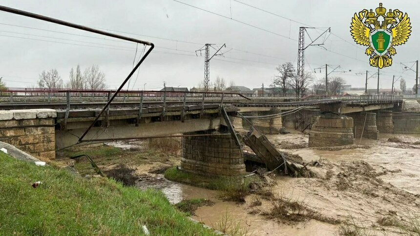 Обрушился мост, больше 300 тысяч человек сидят без света: в Дагестане из-за аномальных ливней ввели режим ЧС - Новости Калининграда | Фото: канал Южной транспортной прокуратуры / Телеграм