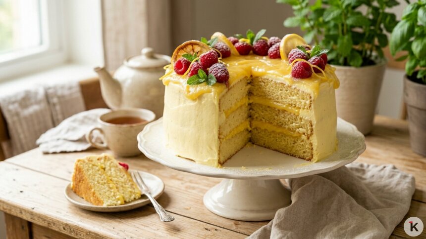 День лимонного шифонового торта: пошаговый рецепт солнечного десерта с цитрусовой кислинкой  - Новости Калининграда | Иллюстрация: Дарья Мошникова / «Клопс» 