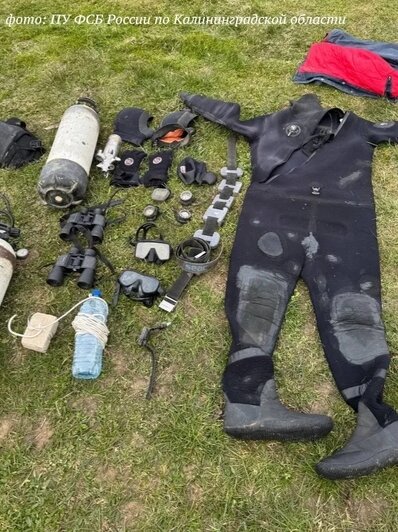 В Балтийском море поймали дайвера с сомнительным прошлым и очень вредной для природы техникой (фото) - Новости Калининграда | Фото: ПУ ФСБ России по Калининградской области