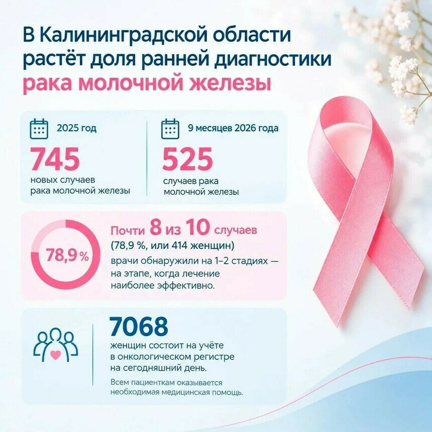 Статистика ранней диагностики рака молочной железы  | Инфографика: министерство здравоохранения