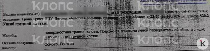Выписка из справки, выданной Славе в травмпункте 15 октября  | Фото: предоставила мама мальчика