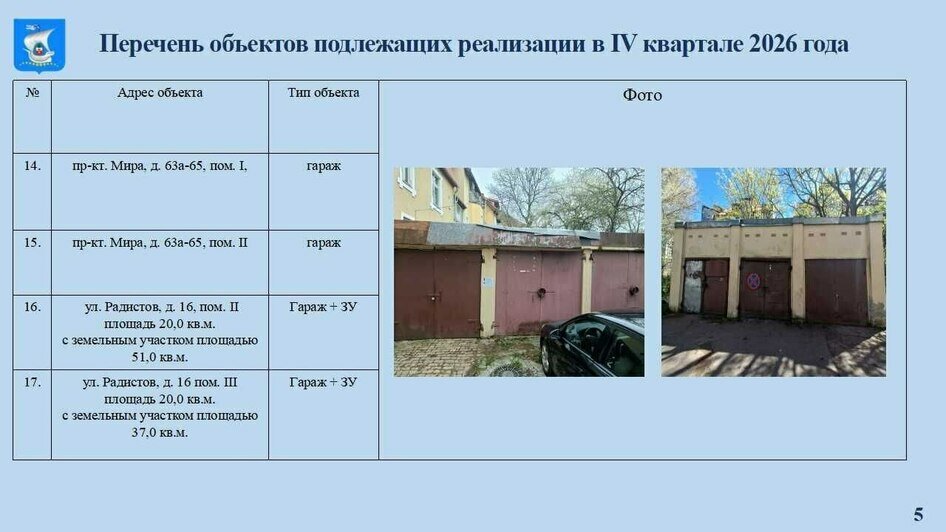 Мэрия Калининграда решила продать склады, гаражи и полуразрушенное здание - Новости Калининграда | Фото: канал администрации Калининграда / Телеграм